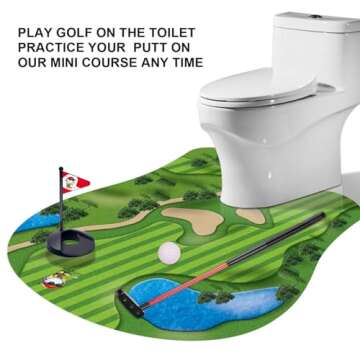 Toilet Golf Game - Mini Golf for Your Bathroom Fun & Gag Gifts