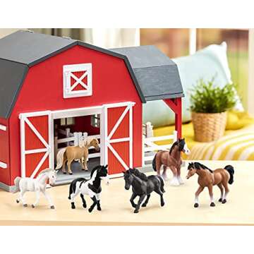 Terra by Battat - Realistic Horse Figurines Set - 6 Detailed 6-Inch Animal Toys with Arabian, Clydesdale & Paint Horse Models - Educational Toddler Toys for Kids Ages 3+ - Party Favors & Gifts