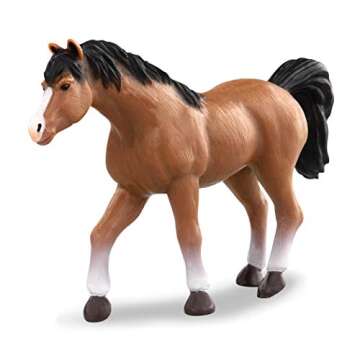 Terra by Battat - Realistic Horse Figurines Set - 6 Detailed 6-Inch Animal Toys with Arabian, Clydesdale & Paint Horse Models - Educational Toddler Toys for Kids Ages 3+ - Party Favors & Gifts