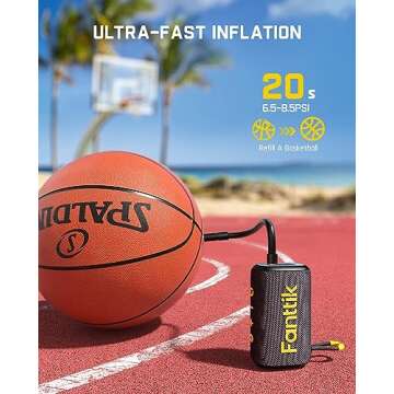 Fanttik X8 Nano Electric Ball Pump - Ultra-Fast Inflation, Portable with LCD Display, Digital Pressure for Sports Balls