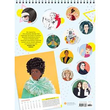 Feminism Calendar 2020 Set ~ Deluxe 2020 Fiercely Female with 100+ Calendar Stickers (Feminist, Female Artist Office Supplies)