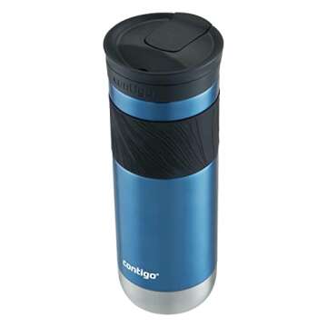 Contigo Byron Vacuum-Insulated Stainless Steel Travel Mug, 20oz - Leak-Proof Lid, BPA-Free, Blue Corn - Perfect Reusable Cup for Coffee or Water; hot and cold beverage holder