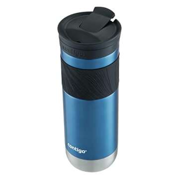 Contigo Byron Vacuum-Insulated Stainless Steel Travel Mug, 20oz - Leak-Proof Lid, BPA-Free, Blue Corn - Perfect Reusable Cup for Coffee or Water; hot and cold beverage holder