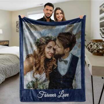 MeMoShe Custom Blankets with Photos Personalized Couples Gifts Customized Picture Blanket I Love You Gifts Birthday Gift for Wife Husband Girlfriend Boyfriend