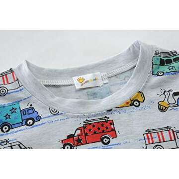 Little Hand Boys Cute Car Athletic Short Sets Sport Short Sleeve Crewneck T-shirt Summer Pajama 5 Years