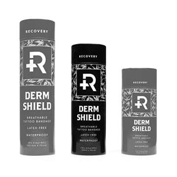 Recovery Derm Shield Tattoo Aftercare Bandage Roll - Transparent, Waterproof Adhesive Bandages - 7.9 Inches x 8 Yards