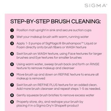 Sigma Beauty Makeup Brush Cleaner Mat – Sigma Spa Express Silicone Makeup Brush Cleaning Mat with Suction Cups for Cleaning Makeup Brushes, Compact Design Fit for Any Travel Makeup Kit (Black)