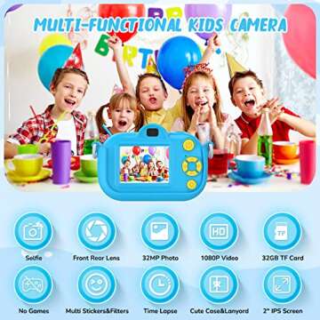 ENGUNS Kids Camera for Boys Age 3-12 Toddlers, 32MP HD Digital Camera for Kids, Boys Birthday Gifts Toys Children Kid Selfie Camera Toddler Camera