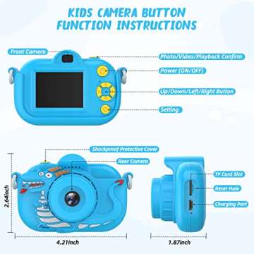 ENGUNS Kids Camera for Boys Age 3-12 Toddlers, 32MP HD Digital Camera for Kids, Boys Birthday Gifts Toys Children Kid Selfie Camera Toddler Camera