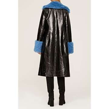 Love, Whit By Whitney Port Collective RTR Design Collective Faux Sherpa Collar Coat, Black, X-Small