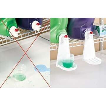 Tidy-Cup Laundry Detergent and Fabric Softener Gadget, fits Most Economic Sized Bottles, no More Drips or Mess