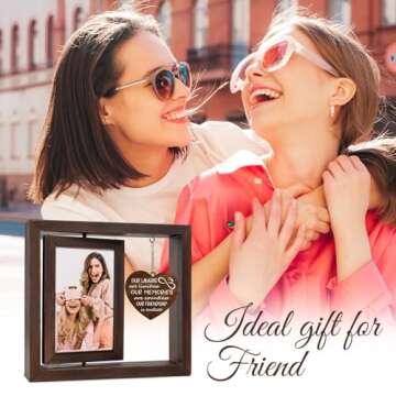 Craftique Best Friend Picture Frame Gifts, Friendship Gifts for Women, Best Friend Christmas/Birthday Gifts for Women, Graduation Long Distance Gifts for Best Friend Bestie BFF Soul Sister 4”x6” Photo