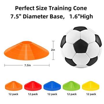 CLEAN PIONEER 60 Pack Agile Soccer Cones with Portable Bags & Brackets,Sports Cones,Cone Sport,Agile Soccer Cones Used for Football Training…