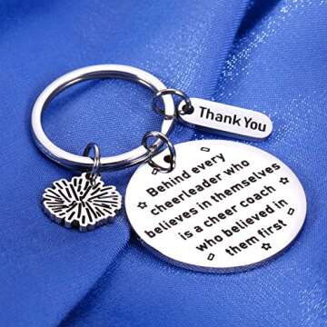 Cheer Coach Gift Cheer Keychains Cheerleader Appreciation Gifts for Coach Thank You Gift Cheerleading Gifts Birthday Graduation End of Season Senior Night Gifts for Cheer Coach Christmas Thanksgiving