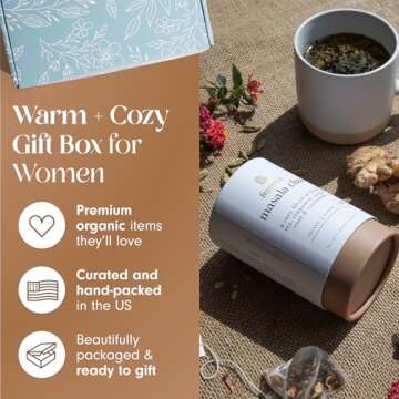 Unboxme Get Well Soon Comforting Gift Basket for Women - Soothing Self Care Box with Fluffy Socks, Ceramic Mug, Chai Tea, Honey & Cinnamon for Mom, Sister, Friends and Coworkers