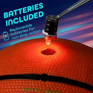 GlowCity LED Light-Up Basketball – Size 5, 27.5 inch, Ideal for Youth & Pre-Teen Night Games – Impact Activated Glow-in-The-Dark Fun, Nylon Wound Durability, Batteries Included