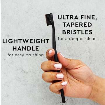 MOON Soft Bristle Toothbrushes, White and Black Sleek Design, Gentle Cleaning, Ideal for Daily Oral Care, Soft Bristles for Comfortable Use, (2 Pack)