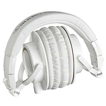 Audio-Technica ATH-M50xWH Professional Studio Monitor Headphones, White