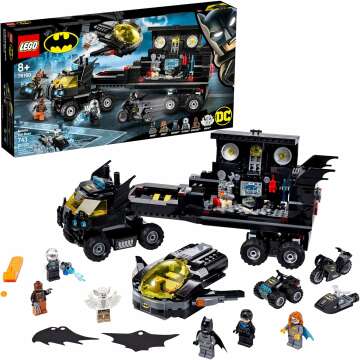 LEGO DC Mobile Bat Base 76160 Batman Building Toy, GOTHAM CITY Batcave Playset and Action Minifigures, Great ‘Build Your Own Truck’ Batman Gift for Kids Aged 6 and up (743 Pieces)