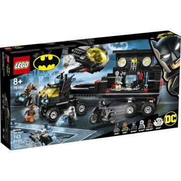 LEGO DC Mobile Bat Base 76160 Batman Building Toy, GOTHAM CITY Batcave Playset and Action Minifigures, Great ‘Build Your Own Truck’ Batman Gift for Kids Aged 6 and up (743 Pieces)