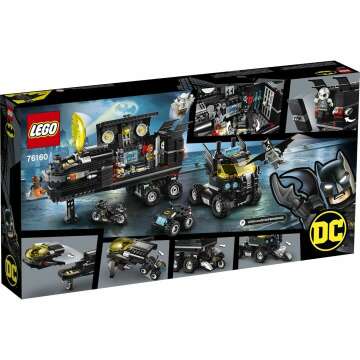 LEGO DC Mobile Bat Base 76160 Batman Building Toy, GOTHAM CITY Batcave Playset and Action Minifigures, Great ‘Build Your Own Truck’ Batman Gift for Kids Aged 6 and up (743 Pieces)