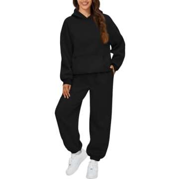 Sweatsuits Women 2 Piece Outfit Jogger Sets Fleece Oversized Hoodie Sweatshirt High Waisted Joggers Sweatpants Y2k Track Suits Comfy Matching Athleisure Lounge Pants Sets Two Piece Casual Fall Outfits