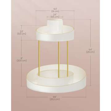 SONGMICS Rotating Round Makeup Organizer - 2-Tier Design