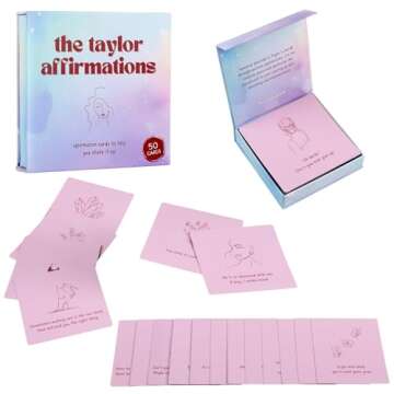 Taylor Gifts for Girls Birthday Gift | Affirmations - 50 PCS Taylor Cards | Taylor Themed Gifts, Taylor Gift Merch for Game Nights, Unique Gifts, Birthday Party Favors for Girls Women