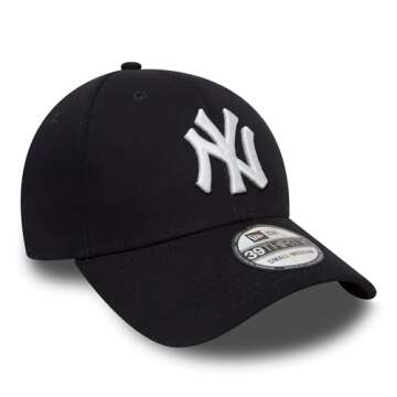 New Era Men Small and Medium 39Thirty League Basic New York Yankees Cap, Blue (Navy), S/M