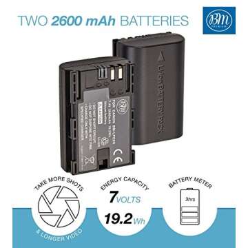 BM 2-Pack of LP-E6N Batteries and Dual Battery Charger