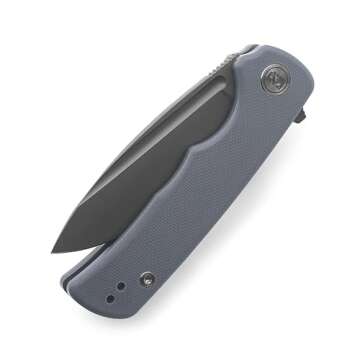 Miguron Knives M Talism Flipper Folding Knife,3.01" D2 Dark Grey Blade Gray G10 Handle With Deep Pocket Clip,Hiking Camping Pocket Knife MGR-810DG