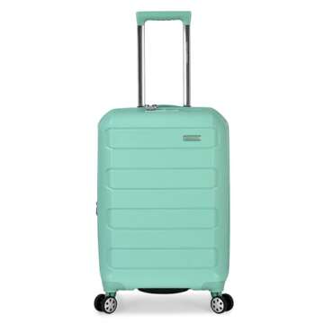 Traveler's Choice Pagosa Indestructible Hardshell Expandable Spinner Luggage, Mint, Carry-on