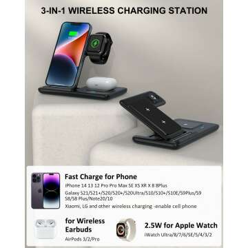 3 in 1 Wireless Charger for iPhone, Apple Watch, AirPods