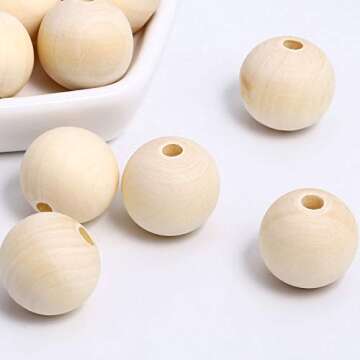 20mm Unfinished Wood Beads Natural Wood Spacer Beads Round Wooden Loose Beads for DIY Jewelry Making（Approx 200pcs, 470 grams）