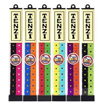 TENZI Dice Party Game - A Fun, Fast Frenzy for The Whole Family - 4 Sets of 10 Colored Dice with Storage Tube - Colors May Vary