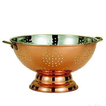 Old Dutch Colander, 9", Copper