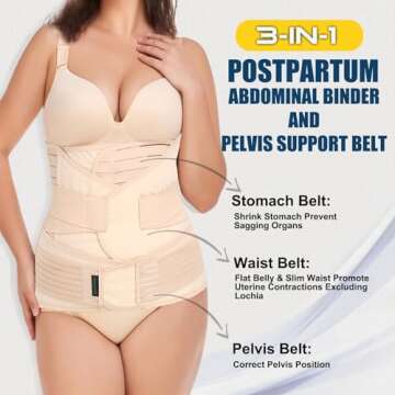 ChongErfei Postpartum Support Recovery Belly Wrap Waist/Pelvis Belt Body Shaper Postnatal Shapewear