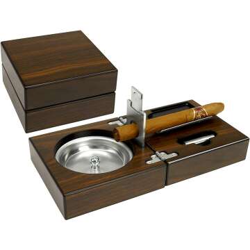 Travel Cigar Ashtray Set with Cutter & Punch - OYHBO