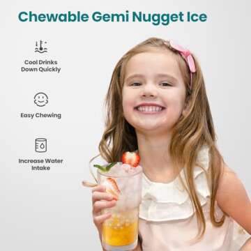 Gevi KNOVA V2.0 Gemi Nugget Ice Maker, Crushed Ice Makers Countertop with Self-Cleaning, Pellet Ice Machine for Home Kitchen Party, Sleek Stainless Steel Housing (Gray)