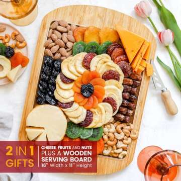 Cheese and Snack Charcuterie Board | Gift Basket forThanksgiving, Christmas, Holidays, Parties, Host, Hostess, Party Platter, Savory Assortment Tray | Bonnie and Pop