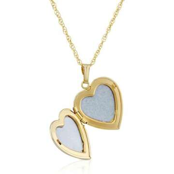 14k Gold Flower Heart Locket Necklace