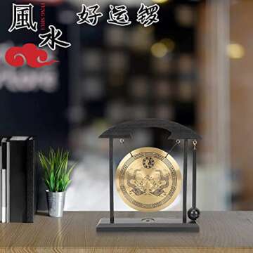 Zen Brass Feng Shui Decor Gong For Home Office Table Decor Japanese decor Collectible Figurines