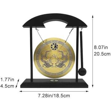 Zen Brass Feng Shui Decor Gong For Home Office Table Decor Japanese decor Collectible Figurines