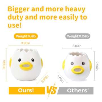 LuoCoCo Cute Egg Separator, Ceramics Vomiting Chicken Egg Yolk White Separator, Practical Household Small Egg Filter Splitter, Kitchen Gadget Baking Assistant Tool, Dishwasher Safe (Yellow)