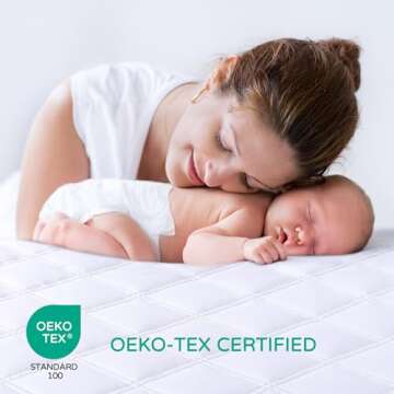 Yoofoss Waterproof Crib Mattress Protector 2 Pack, Quilted Crib Mattress Pad Cover Ultra Soft and Breathable, Machine Washable Toddler Mattress Protector for Standard Baby Crib Size 52''x28''