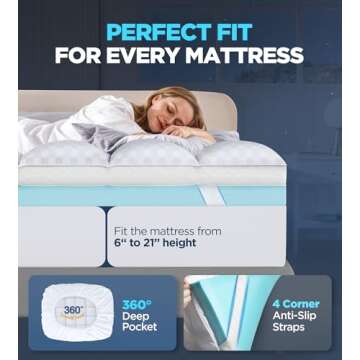 Comfortable 4 Inch Memory Foam Mattress Topper