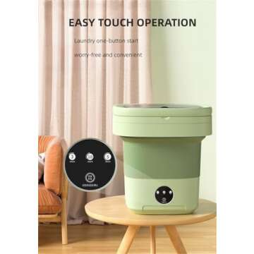 Portable Washing Machine, Mini Washer,15L Upgraded Large Capacity Foldable Washer.Deep Cleaning of Underwear, Baby Clothes and Other Small Clothes.Suitable for Apartments, Dormitories, Hotels.(Green)