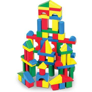 Melissa & Doug Wooden Blocks Set - 100 Pieces for Endless Creativity