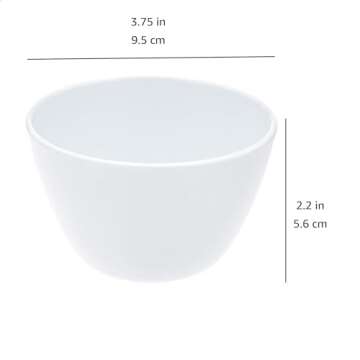 Amazon Basics Round Melamine Bowl, 8 oz, White, 6 Piece Set (Previously AmazonCommercial brand)