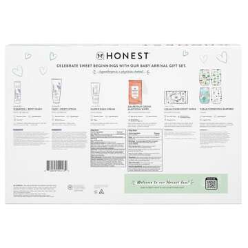 The Honest Company Baby Arrival Gift Set | Newborn Essentials Welcome Box | Diapers, Wipes, Personal Care, Diaper Rash Cream